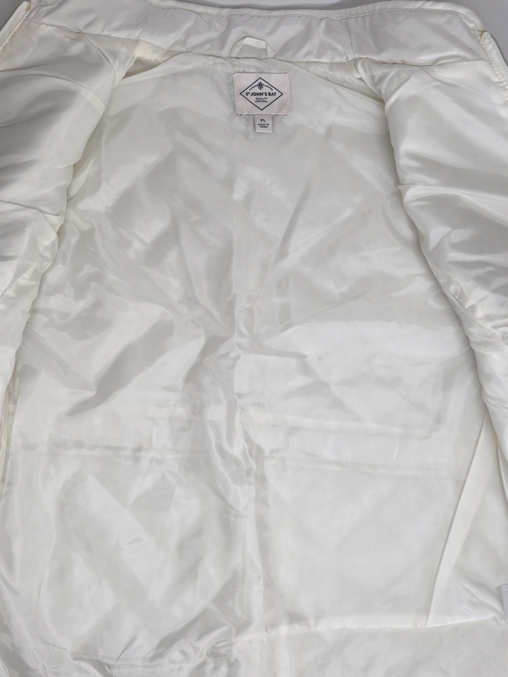 St. John's Bay Cream Quilted Vest with Gold Zipper - Picture 6 of 11